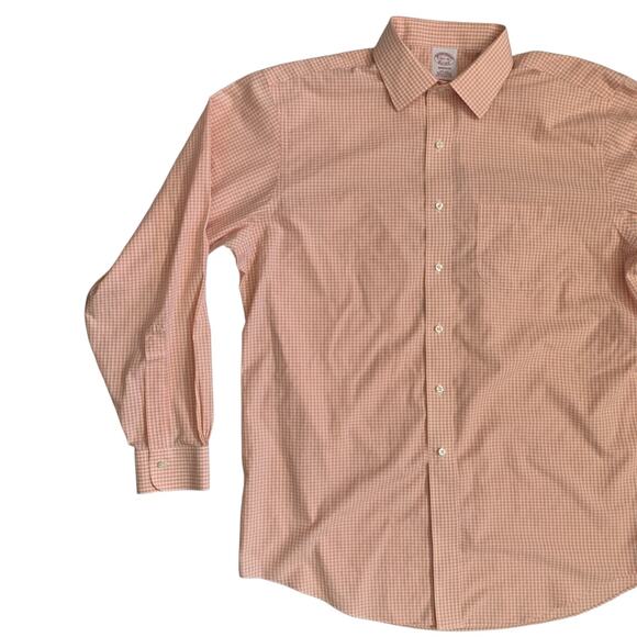 Brooks Brothers 1818 Madison Men's Size 16.5-35 Non Iron Button Up Check Shirt - Picture 9 of 16